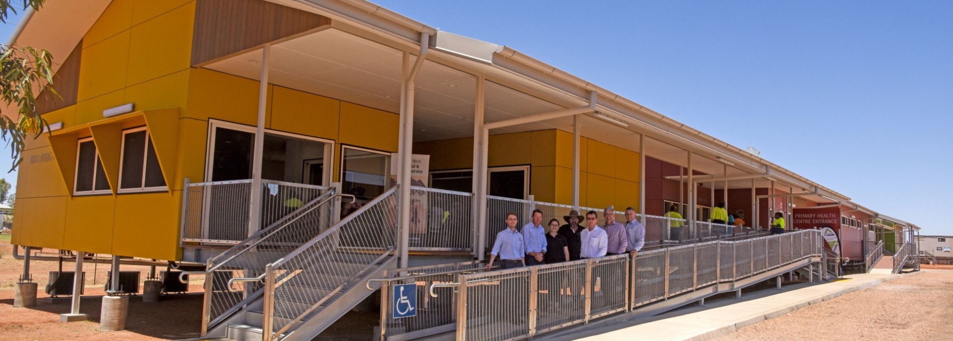 Exterior of Demountable School Building with Ramp Entry