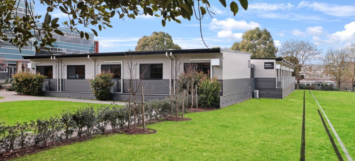 Temporary learning facilities near school oval