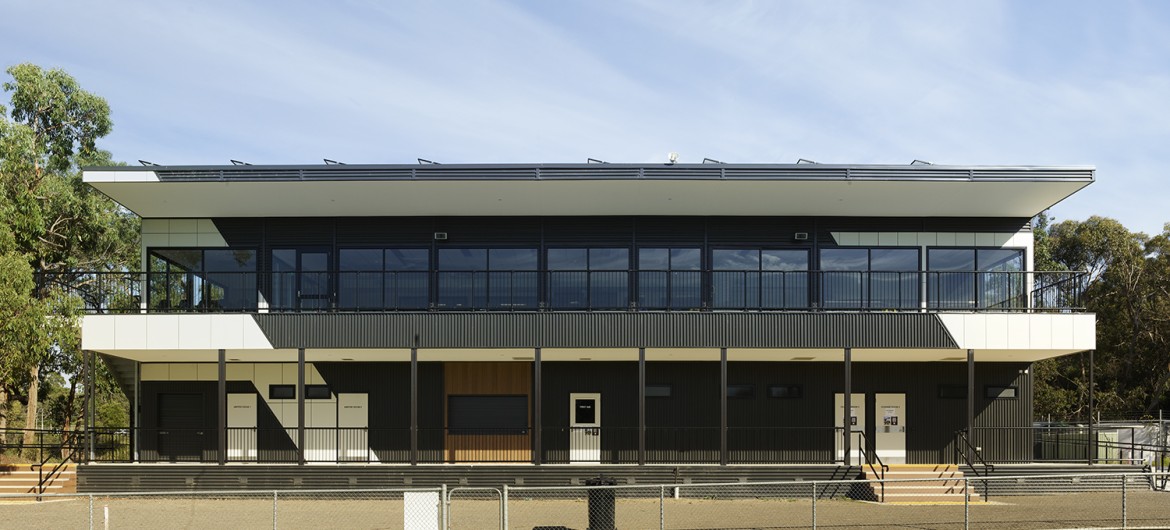 Two-Level Sports Pavillion Facing Sports Grounds