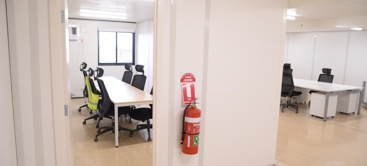 Temporary site office and meeting space