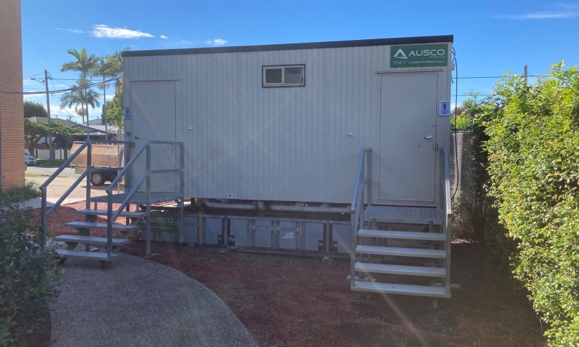 Waste Tanks conveniently tuck under our buildings