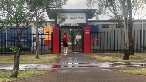 Ryan White entering Adelaide United's Modular Training Facility